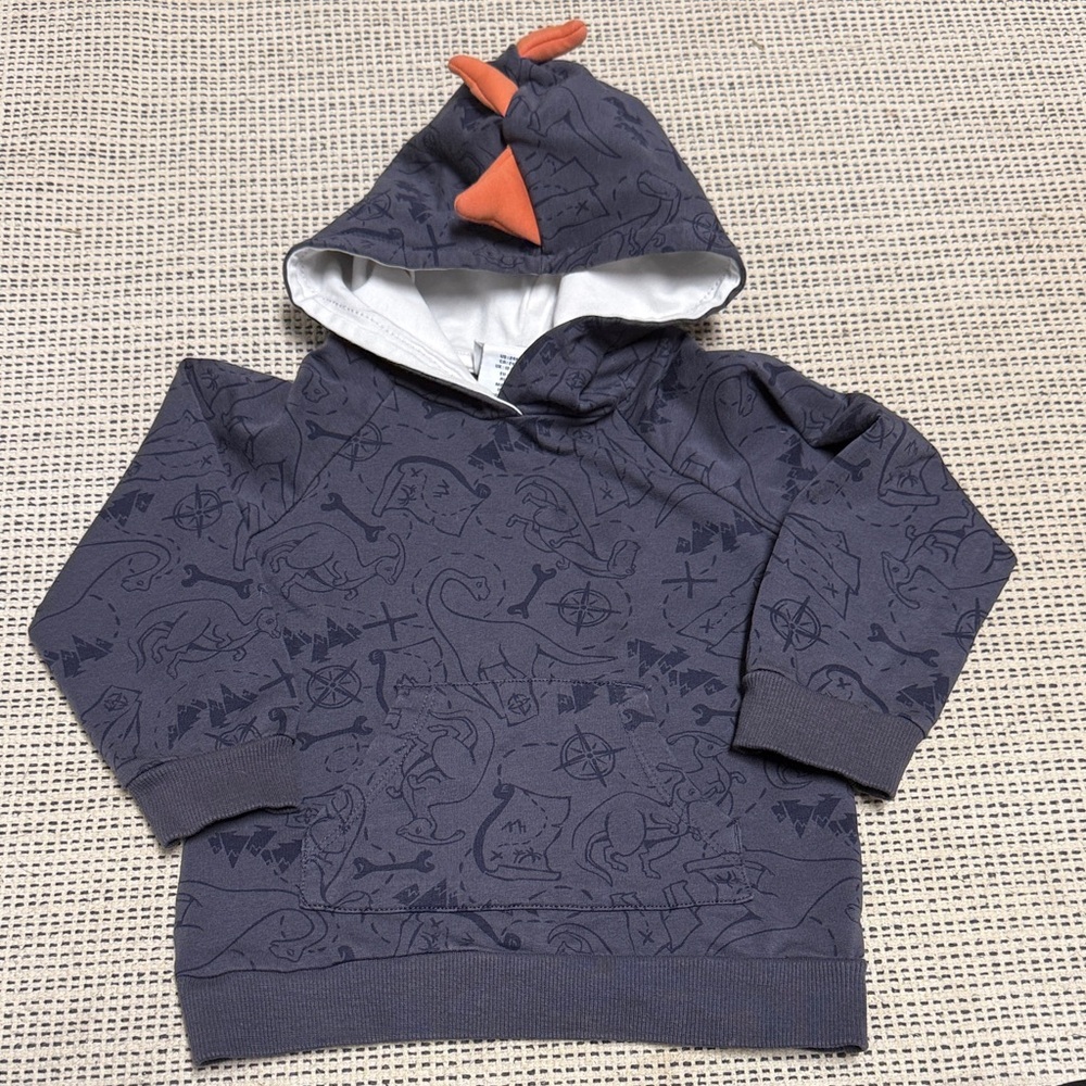 🔥🔥5/$25! Kids Dinosaur Print Pullover Hoodie